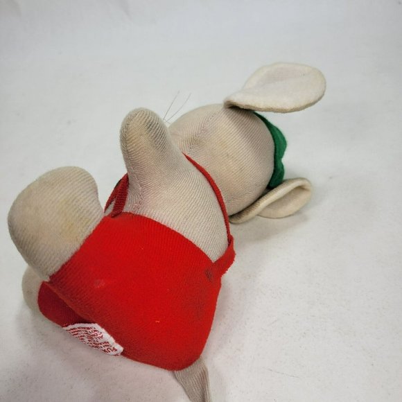 1979 Fun Farm Christmas Elf Helper Mouse Vintage 7" Stuffed Plush Toy *STAINS - Picture 6 of 11